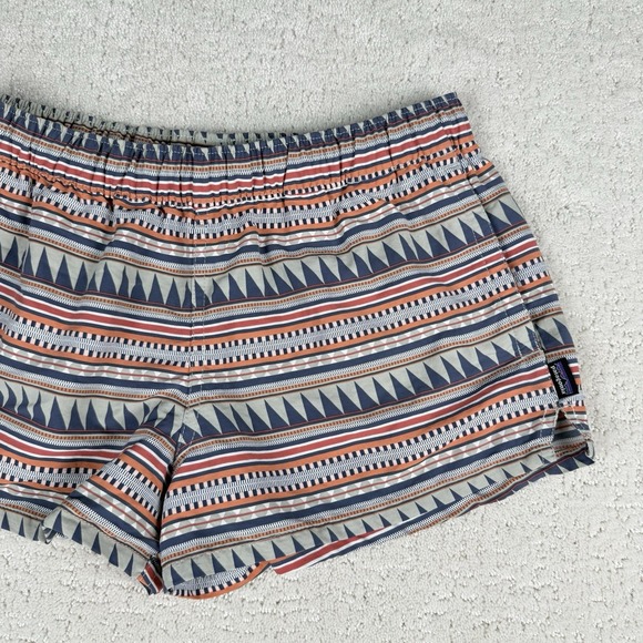 Patagonia Pants - Patagonia Baggies Shorts Womens S Orange Blue Geometric Tribal Print 57043
